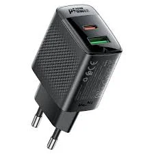 Acefast A98 PD30W GaN Wall Charger – Dual Port USB-C + USB-A Fast Charging Adapter (EU Plug)