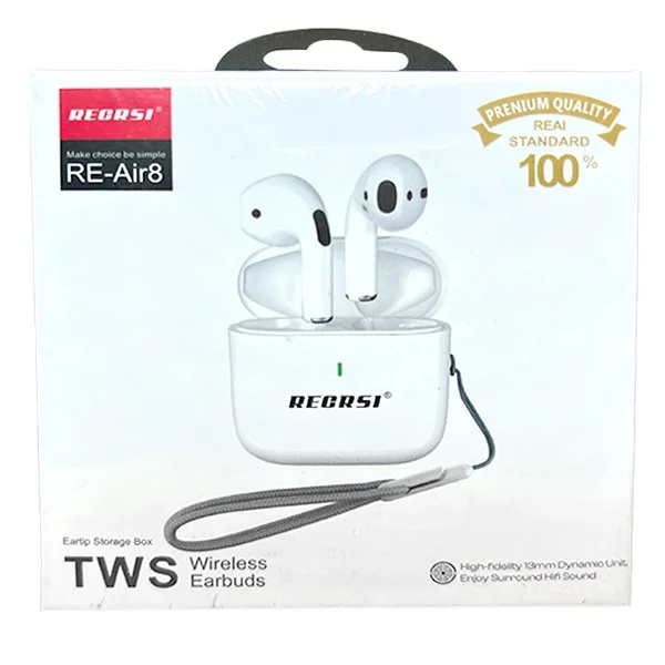 RECRSI RE-Air8 TWS Wireless Earbuds – White